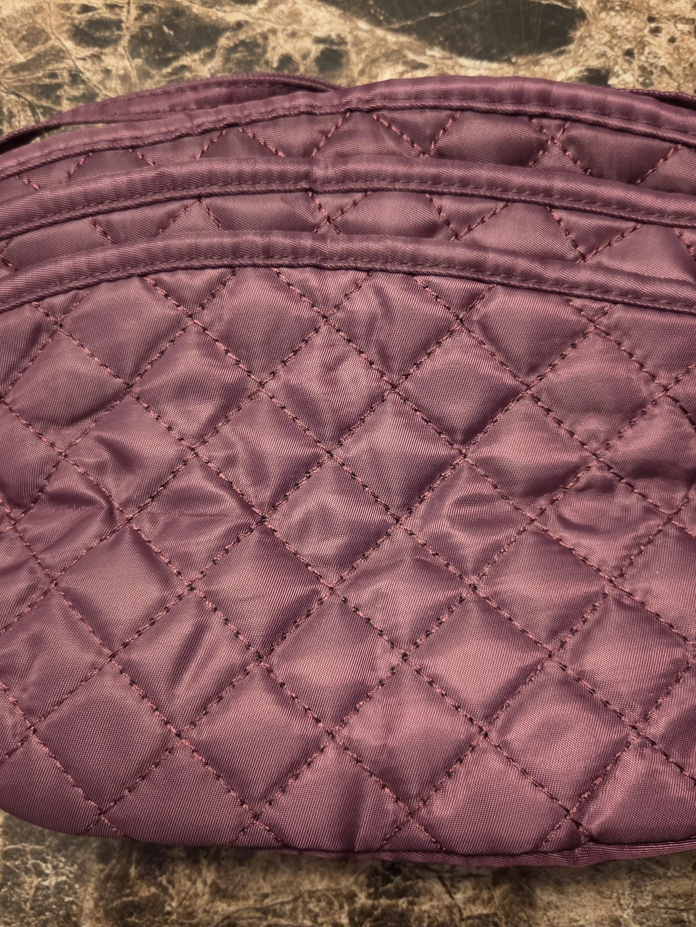 Plum Quilted Crossbody Purse